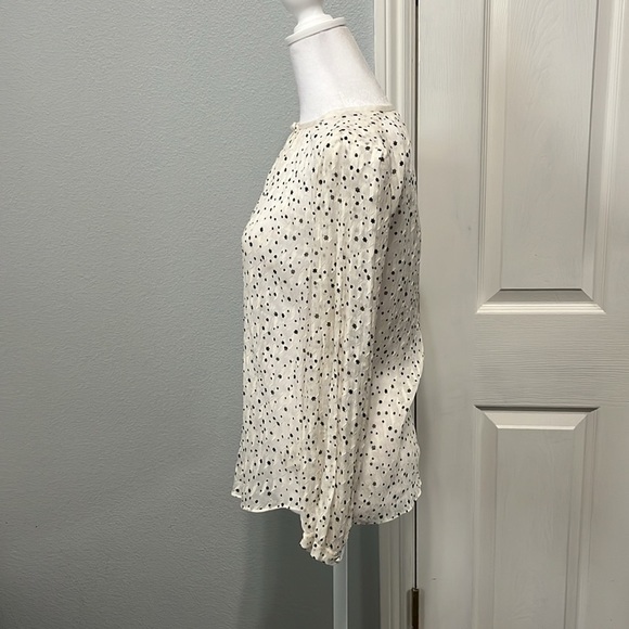 Rebecca Taylor Sheer Long Sleeve Cream Top Size 0 - Picture 4 of 11